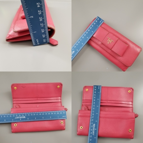 PRADA Beautiful Classic Flap Large Bow Wallet/ Italy - Picture 3 of 16